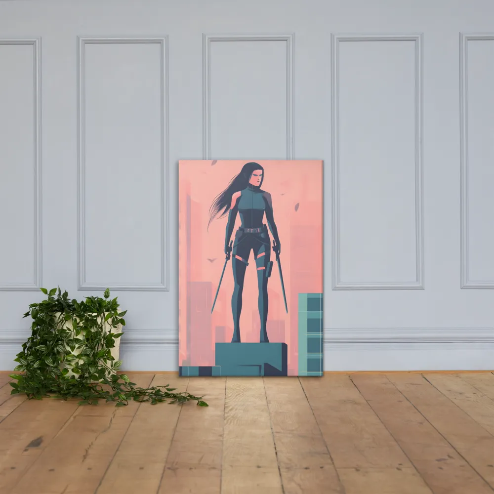 Urban Sentinel: A Warrior's Stand | Canvas | 24″×36″