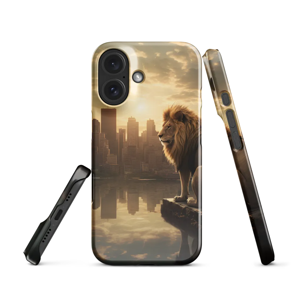 The Lion's Gaze Over the Urban Symphony | Phone Case |  16 | Snap Case | Glossy