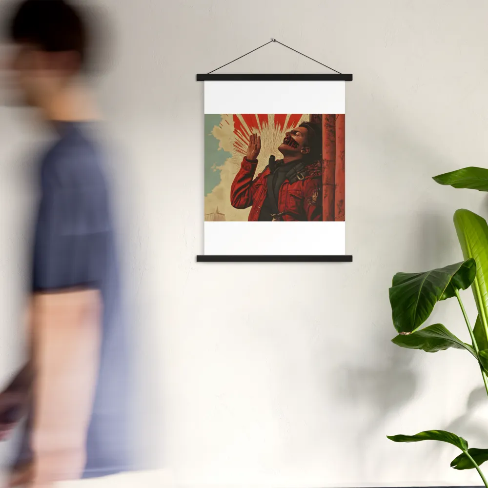 Defiant Echoes of Ruin | Poster With Black Wood Hanger | 18″×24″