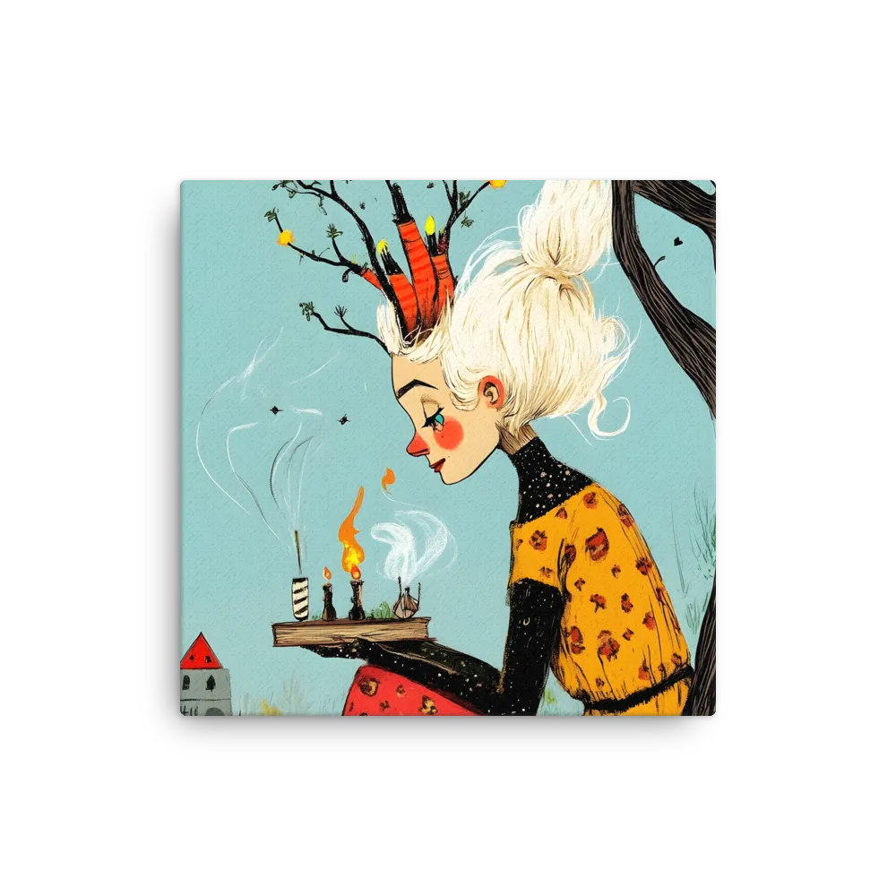 Whimsical Nature Girl | Thin Canvas | 12″×12″