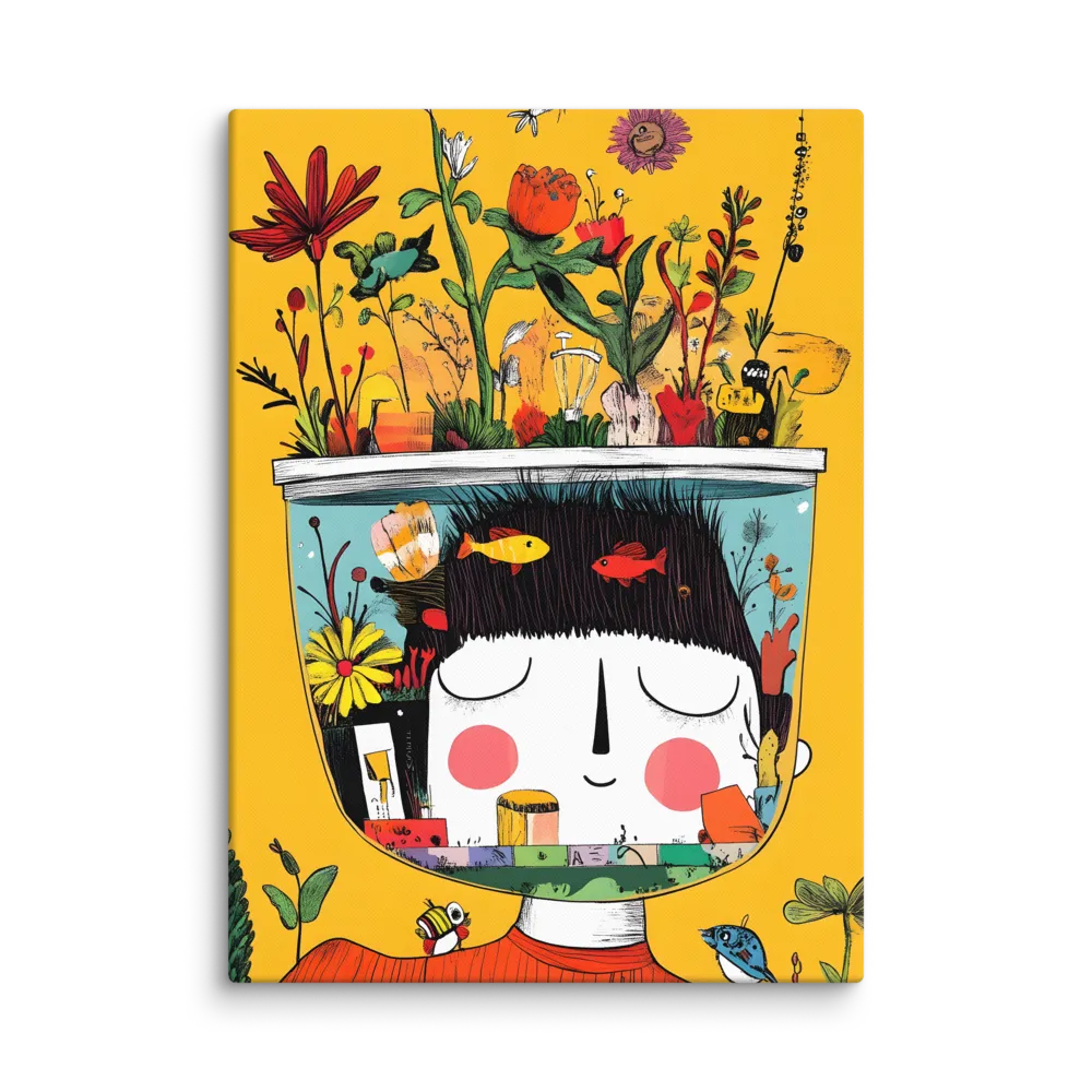 Whimsical Garden Head | Canvas | 40″×55″