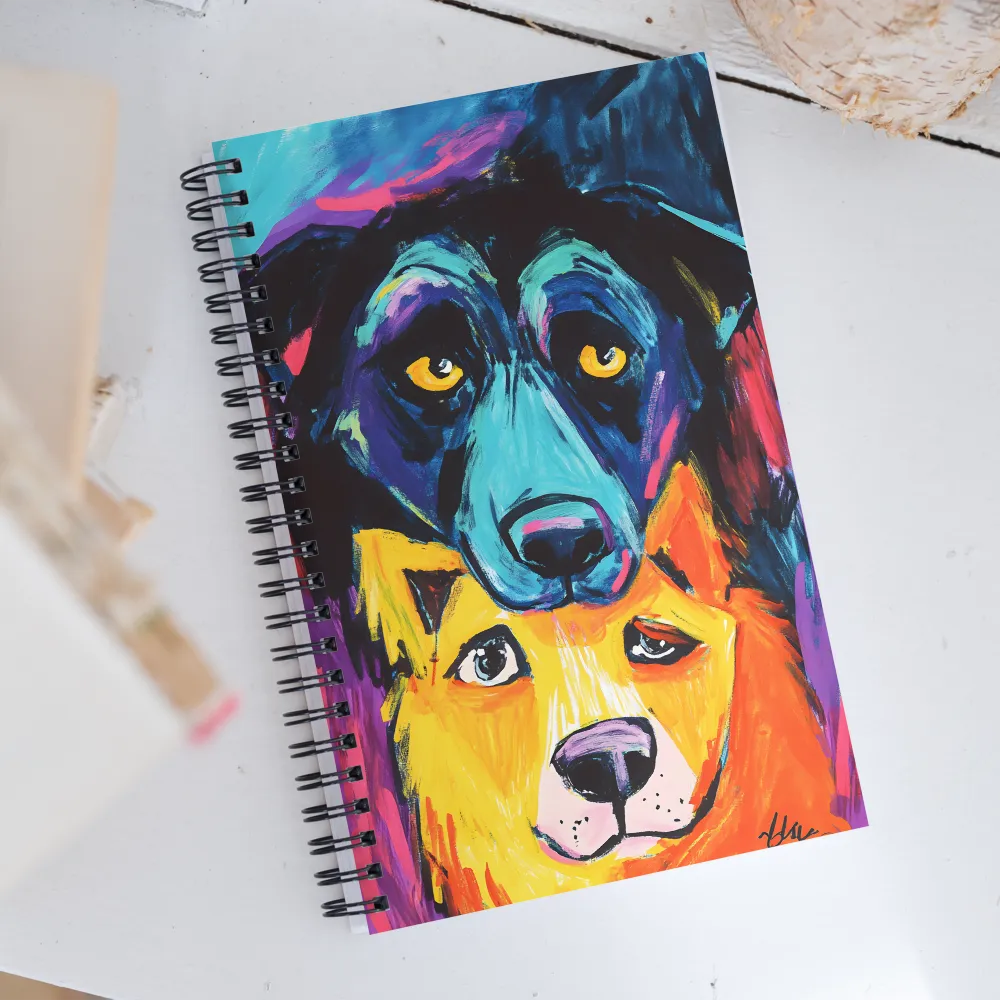 Vibrant Companions: An Expression of Canine Spirit | Spiral Notebook