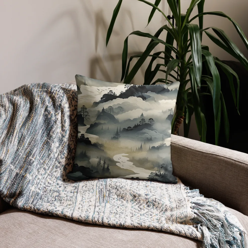 Whispers of the Misty Landscape | Pillow Case | 18″×18″