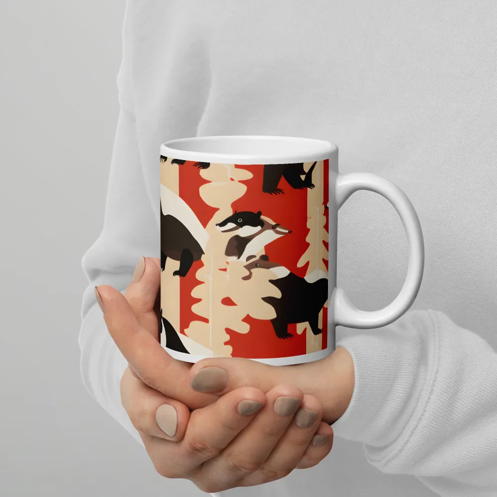 Wildlife Pattern: The Badger Tale | Mugs | Multiple Sizes & Colors