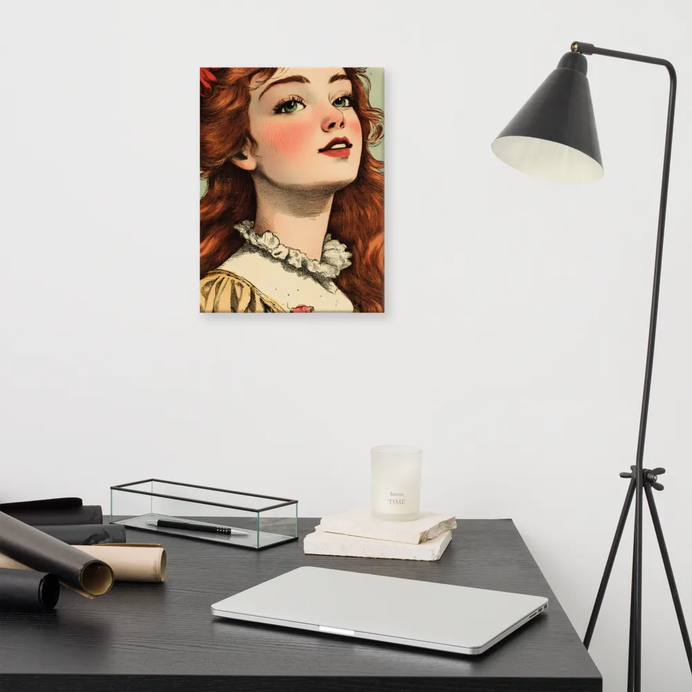 Whimsical Portrait of a Flower-Adorned Girl | Canvas | 12″×16″