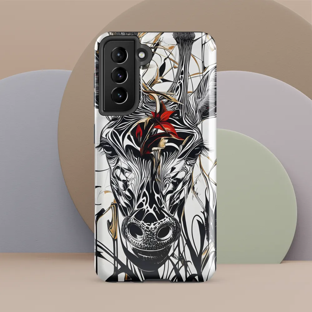 Floral Elegance: The Giraffe's Portrait