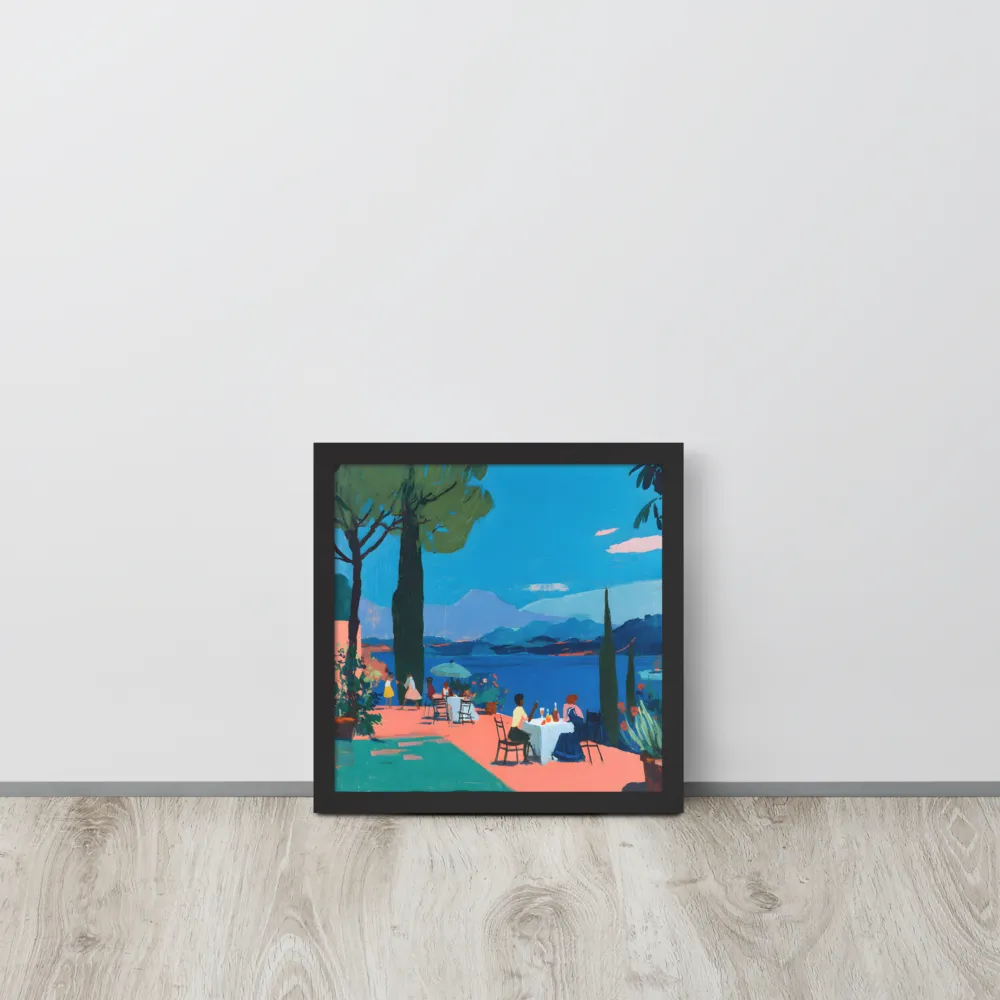 Lakeside Terrace 
 Poster with Black Frame | 12″x 12″