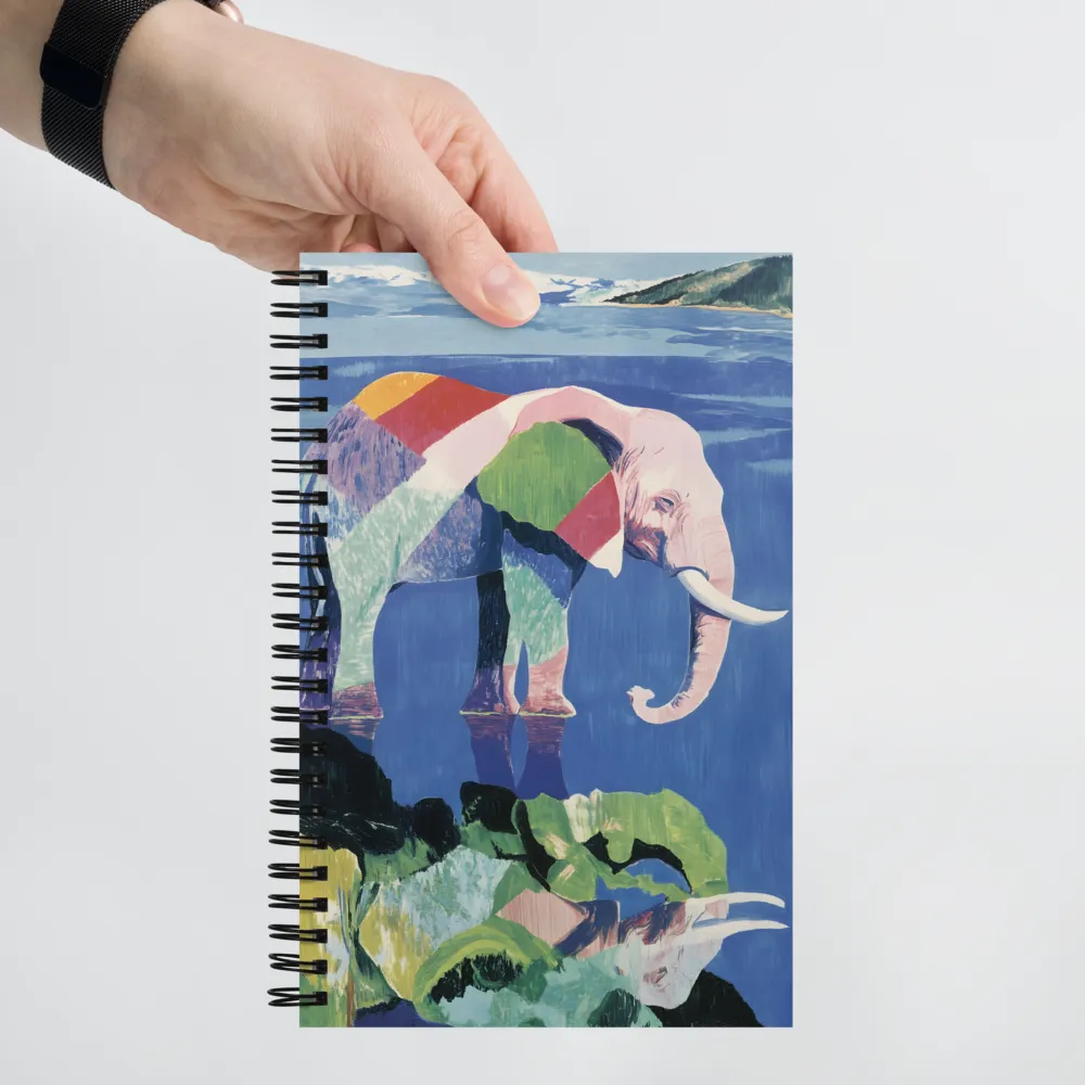 Serenity in Color: The Elephants of Reflection | Spiral Notebook