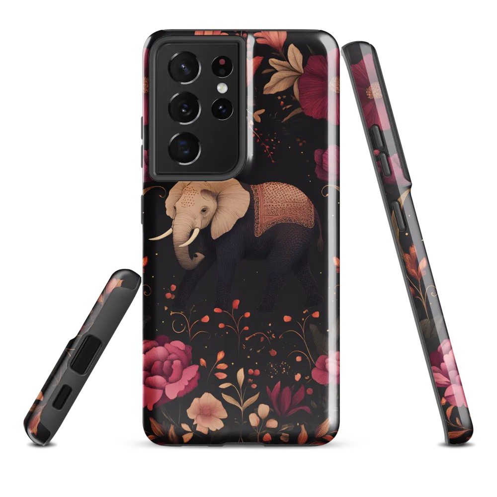 Whispers of the Wild: Elephants and Blooms