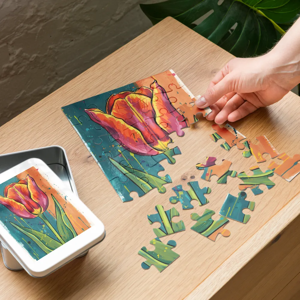 Tulip Study 
 Jigsaw Puzzle in Tin Box
