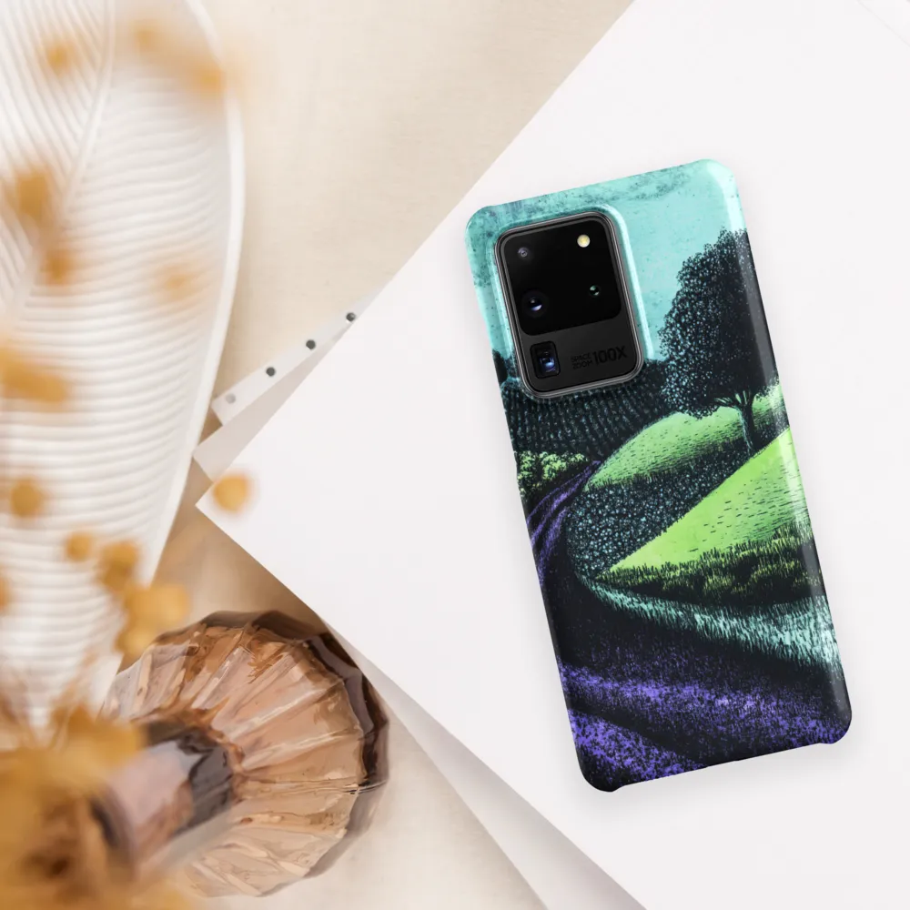 Winding Serenity: A Modern Landscape | Phone Case |  S20 Ultra | Snap Case | Matte