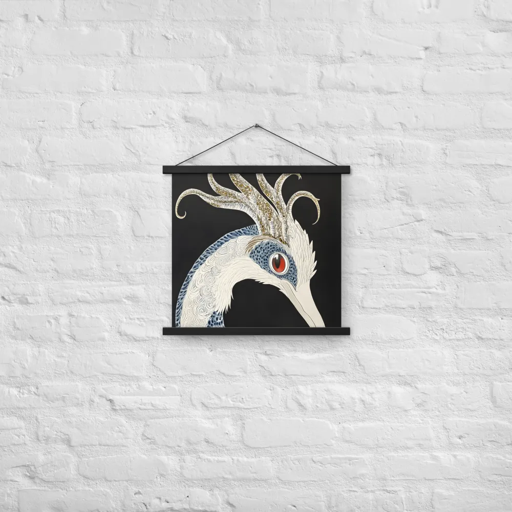 Elegance of the Majestic Peacock | Poster With Black Wood Hanger | 18″×18″