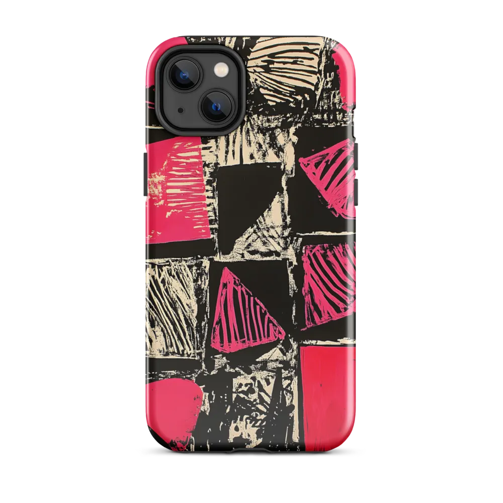 Geometric Symphony in Pink and Black