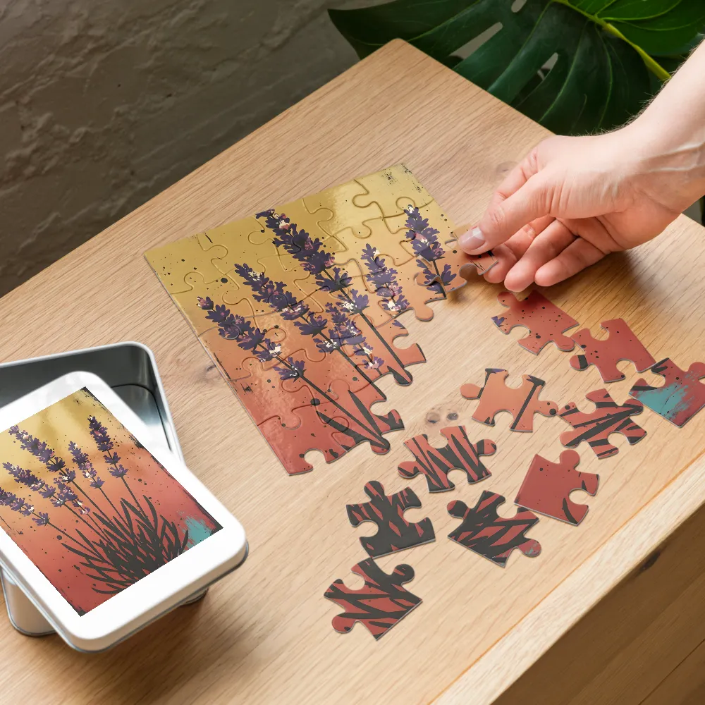 Lavender Silhouette 
 Jigsaw Puzzle in Tin Box