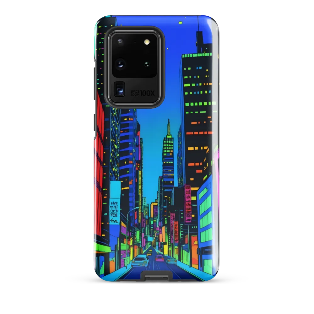 Neon Dreamscape: A Futuristic City at Dusk | Phone Case |  S20 Ultra | Tough Case | Glossy