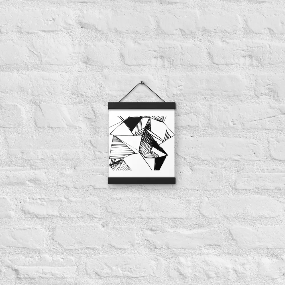 Dynamic Geometry in Ink | Poster With Black Wood Hanger | 8″×10″