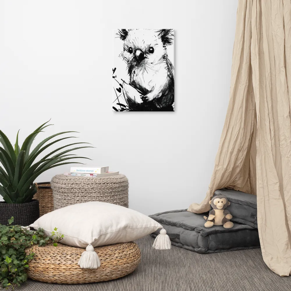 Whimsical Koala in Ink | Canvas | 18″×24″