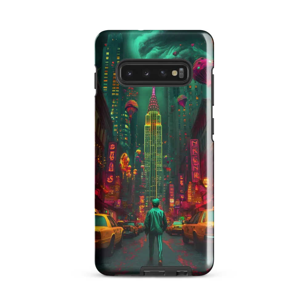 Neon Dreams: A Surreal Urban Journey | Phone Case |  S10 Plus | Tough Case | Glossy