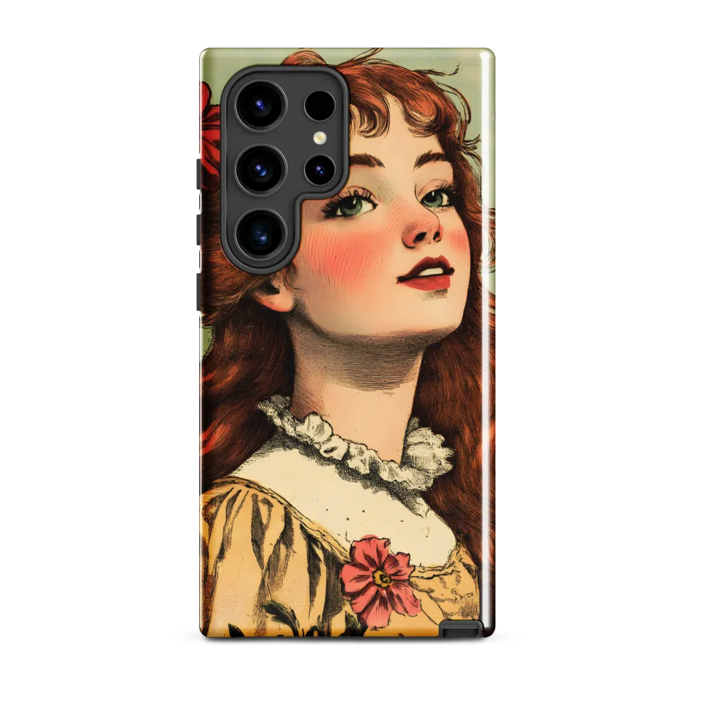 Whimsical Portrait of a Flower-Adorned Girl