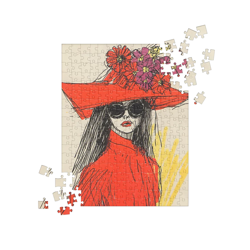 Floral Elegance: A Bold Fashion Statement | Jigsaw Puzzle | 252 pieces