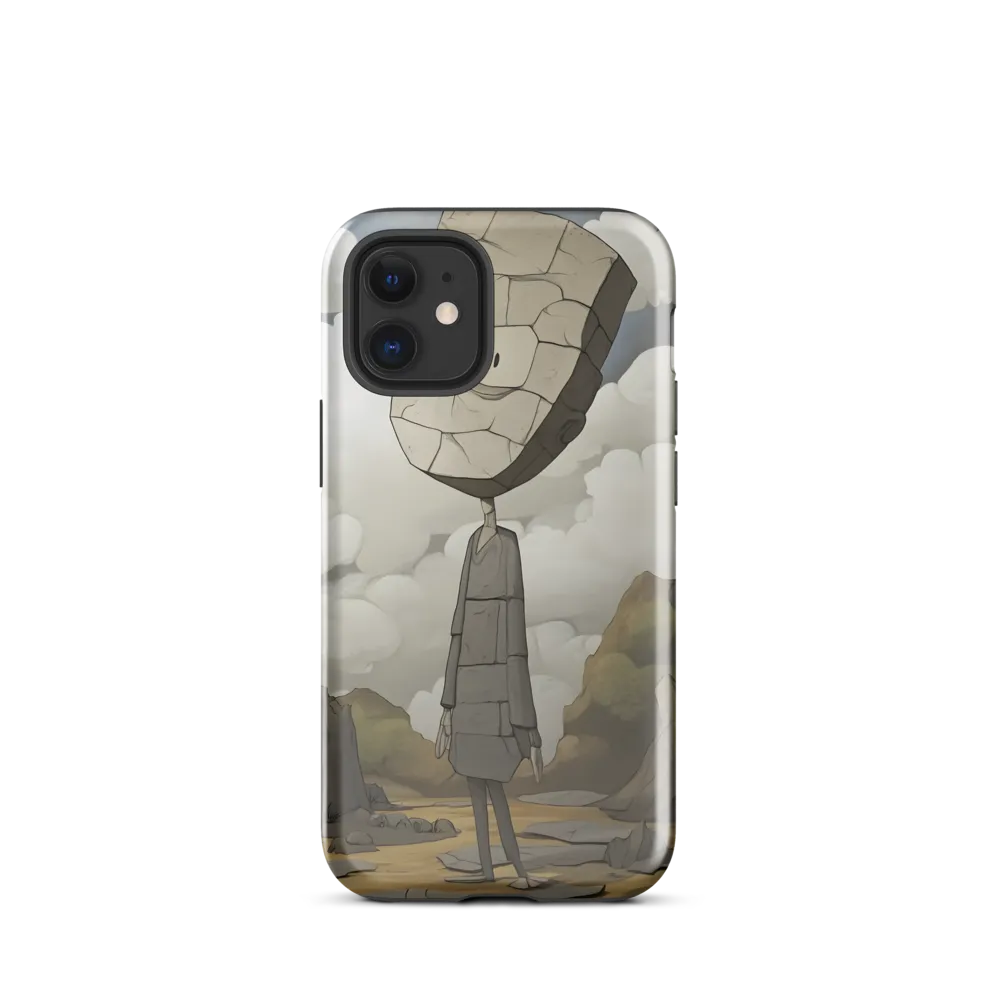 Whimsical Stone Figure in a Rocky Landscape | Phone Case |  12 mini | Tough Case | Glossy
