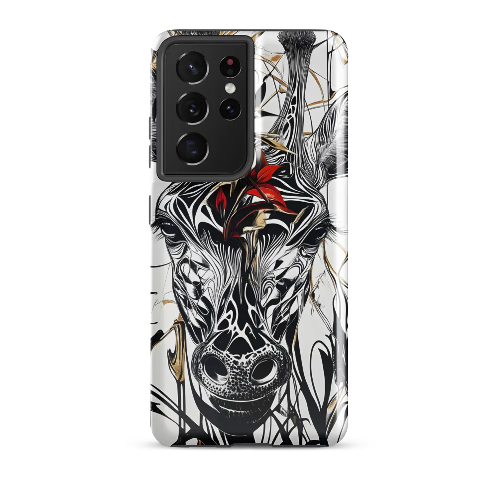 Floral Elegance: The Giraffe's Portrait