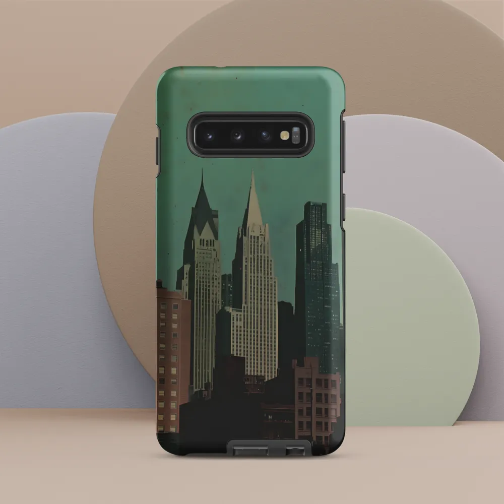 Urban Nostalgia: A Retro Cityscape | Phone Case |  S10 | Tough Case | Matte