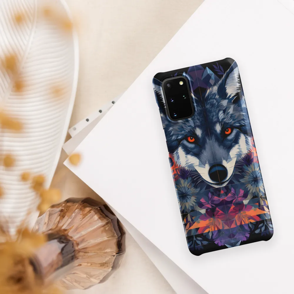 Mystical Wolf Amidst Floral Geometry