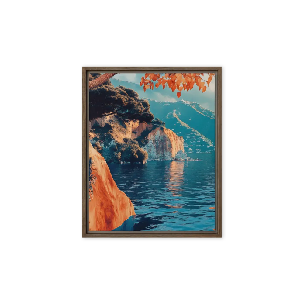 Elysian Waterscape | Canvas with Brown Frame | 8″×10″