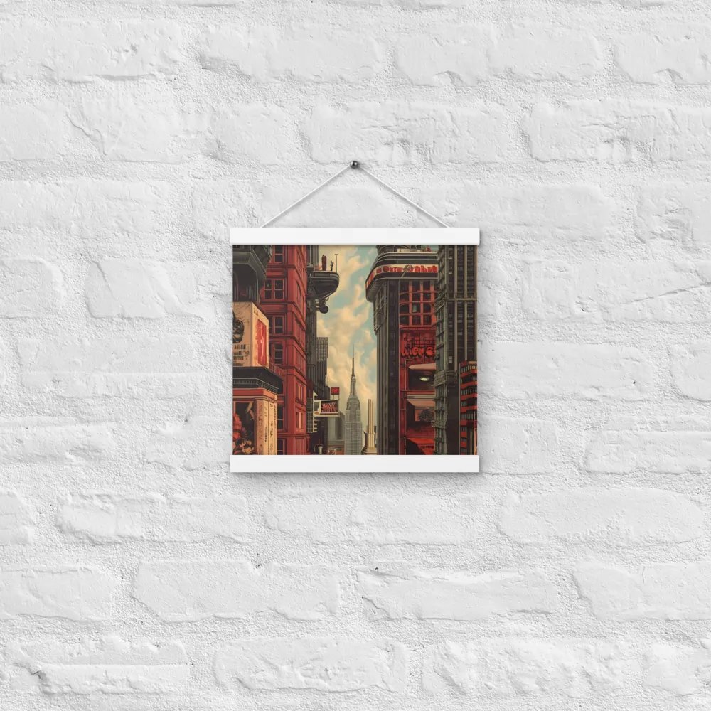A Glimpse of Tomorrow: Urban Ambition | Poster With White Wood Hanger | 12″×12″