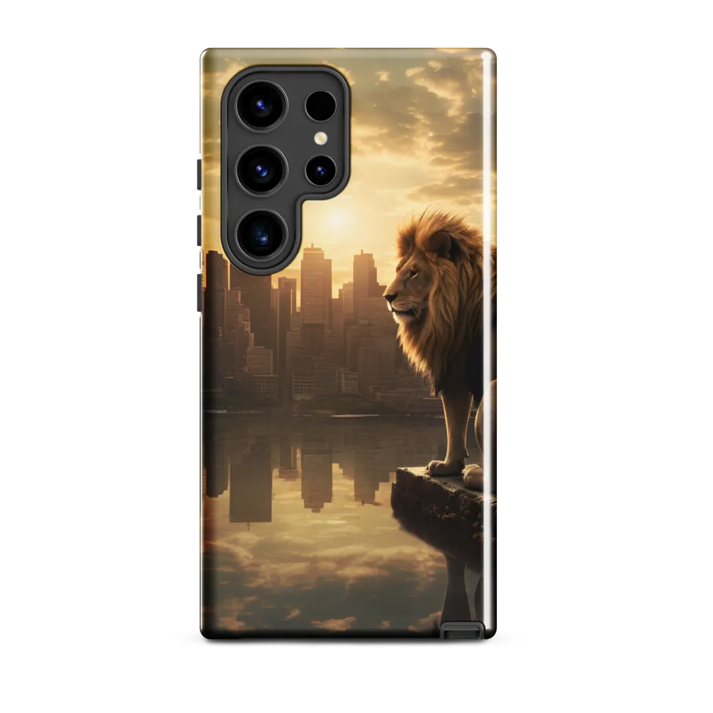 The Lion's Gaze Over the Urban Symphony