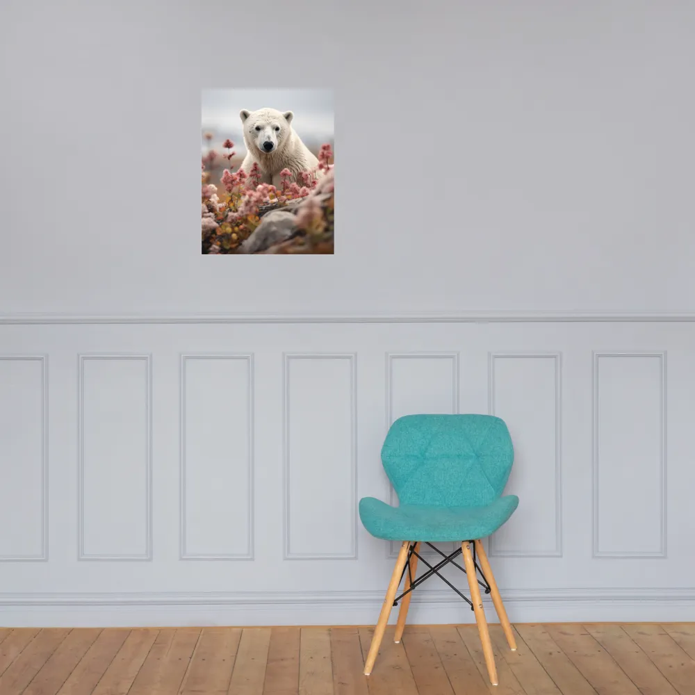 Curiosity Among Blooms: The Polar Bear | Poster | 16″×20″