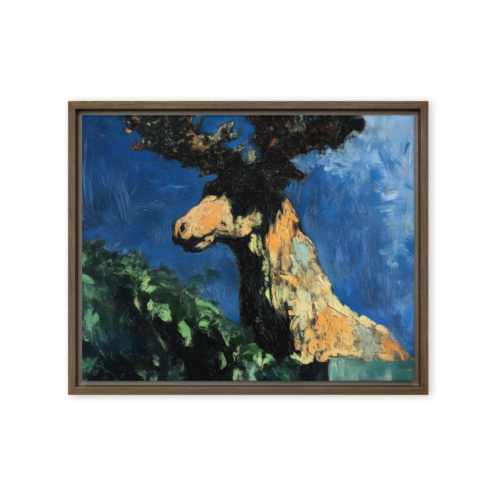 The Majestic Deer in Nature | Canvas with Brown Frame | 16″×20″