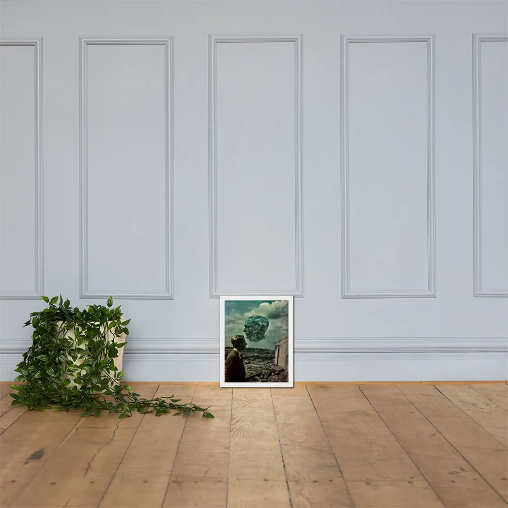 Ethereal Reflections: Identity in a Fragmented World | Poster with White Frame | 11″×14″
