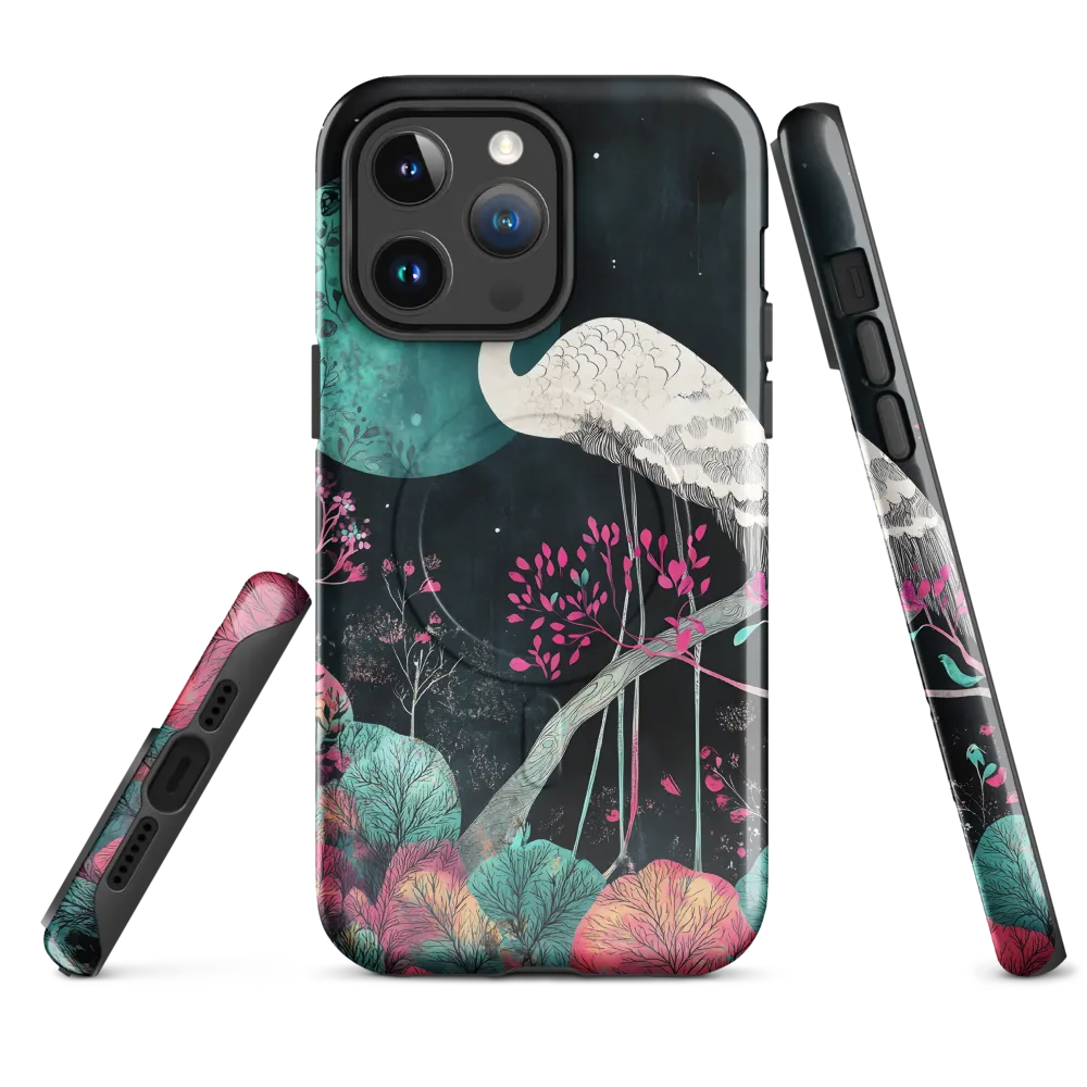 Ethereal Presence: Heron in a Floral Dreamscape