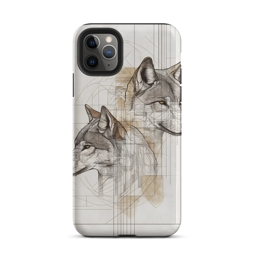 Geometric Harmony: The Essence of Wolves | Phone Case |  11 Pro Max | Tough Case | Matte