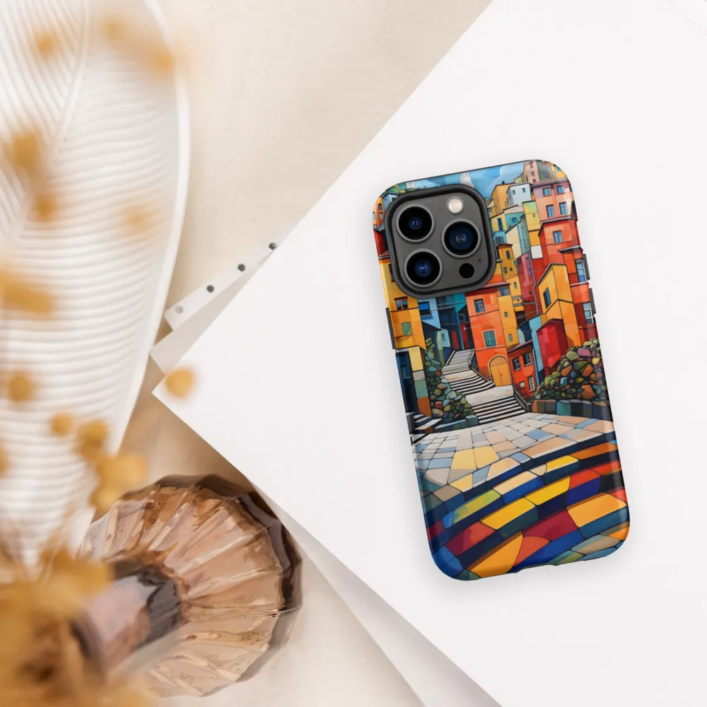 Vibrant Village: A Cubist Journey