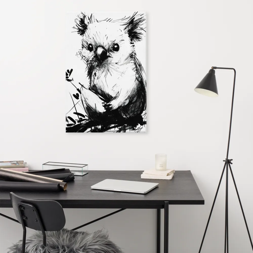 Whimsical Koala in Ink | Canvas | 24″×36″