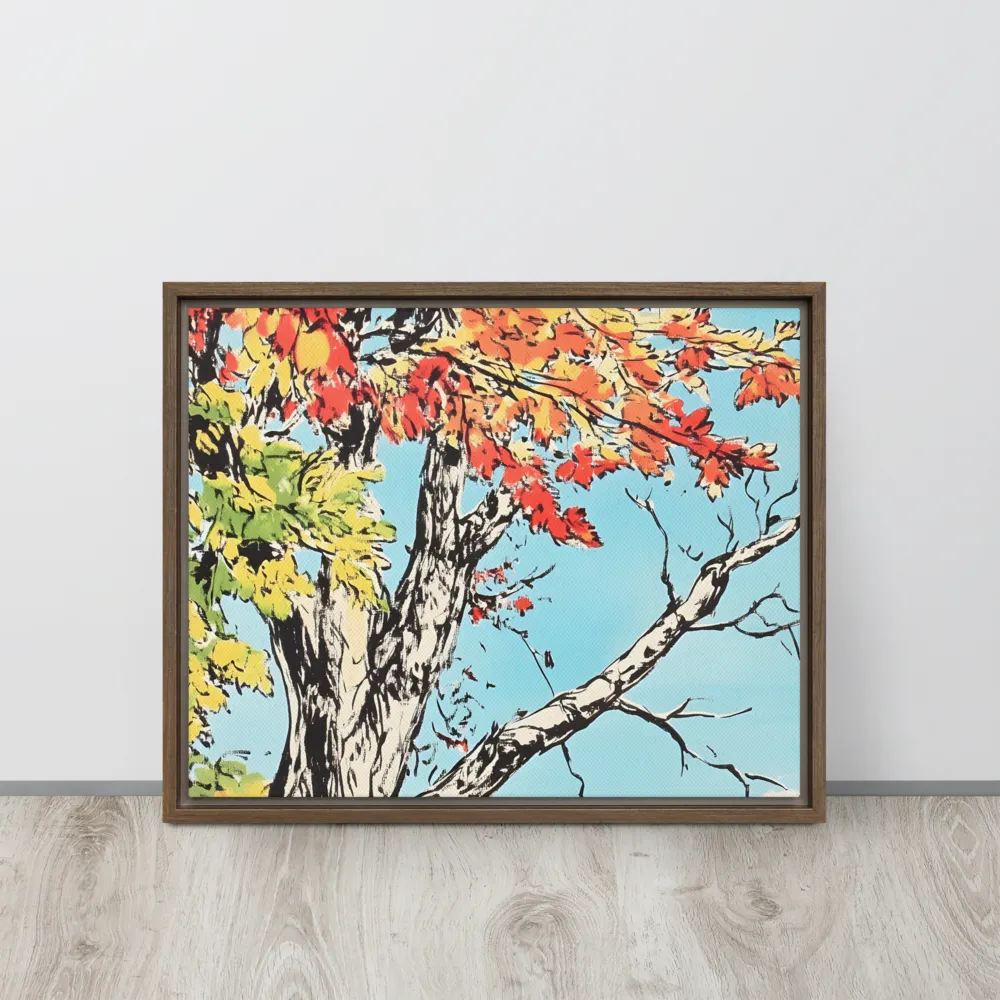 Autumn's Embrace | Canvas with Brown Frame | 16″×20″
