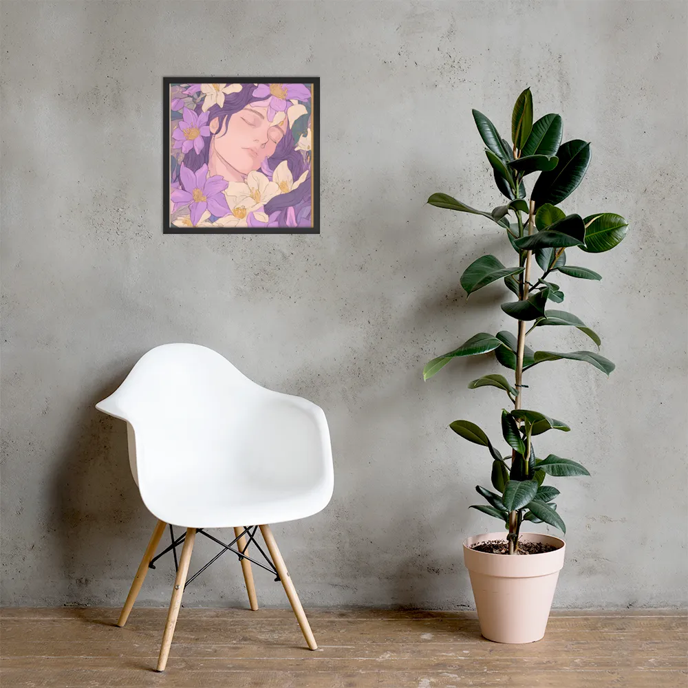 Harmony in Bloom | Poster with Black Frame | 18″×18″