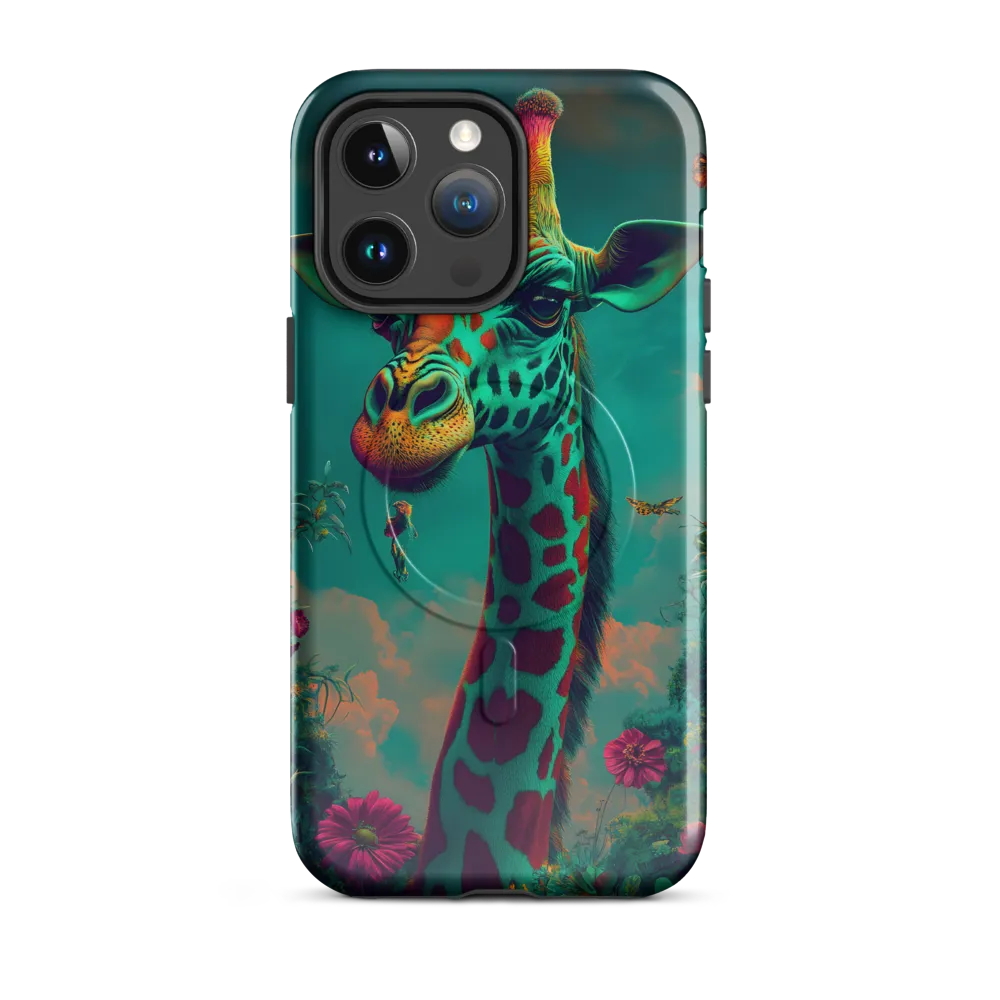 Whimsical Giraffe Among Blossoms