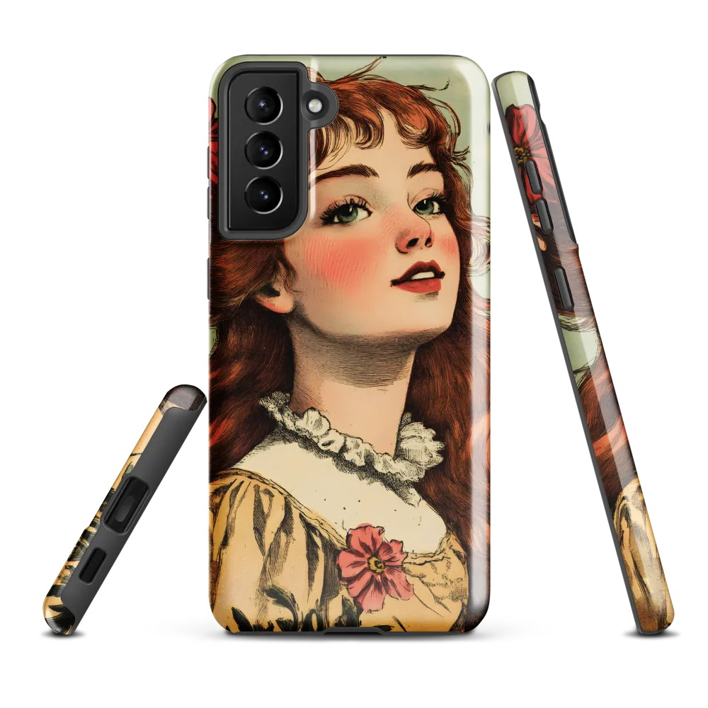 Whimsical Portrait of a Flower-Adorned Girl