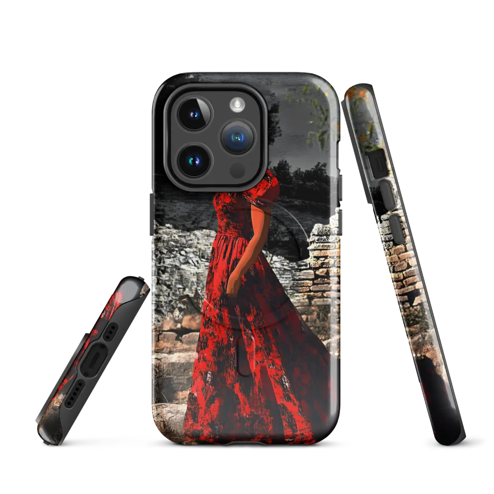 Elegance in Red | Phone Case |  14 Pro | MagSafe® Tough Case | Glossy