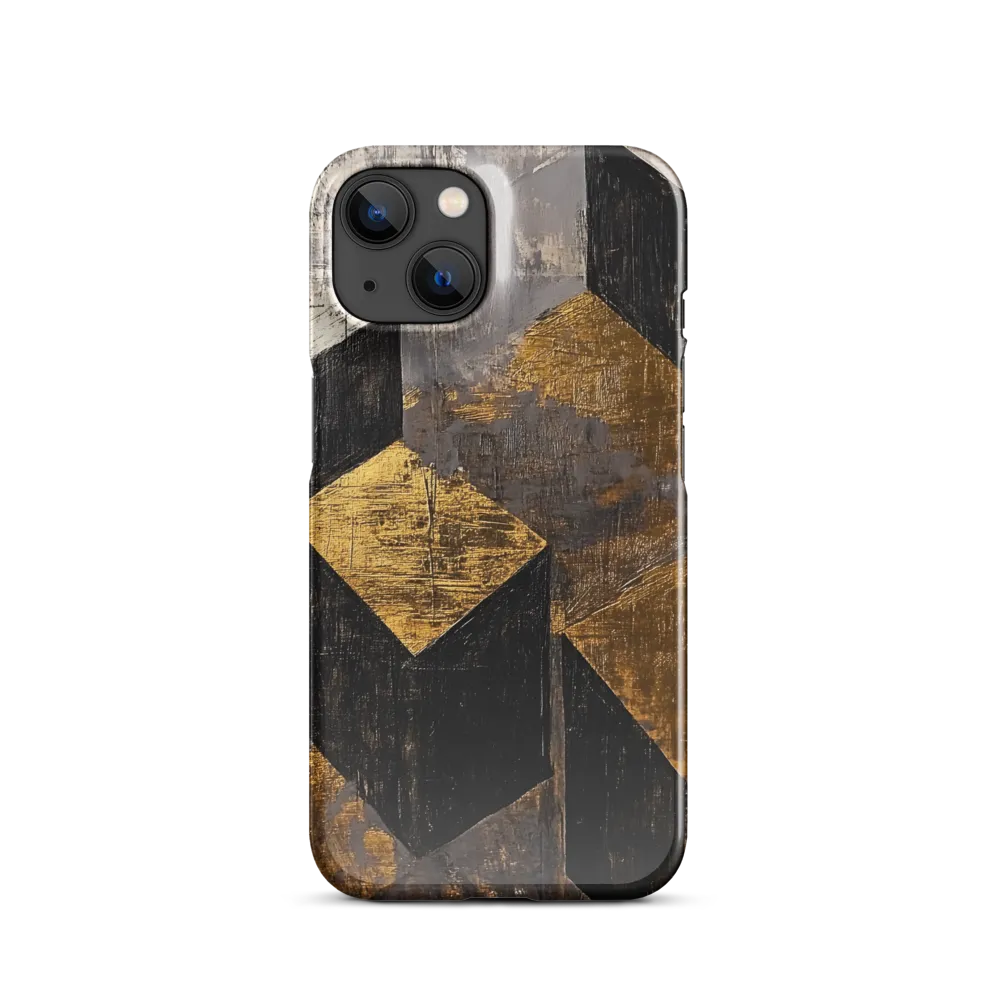 Geometric Harmony in Gold and Black | Phone Case |  14 | Snap Case | Glossy
