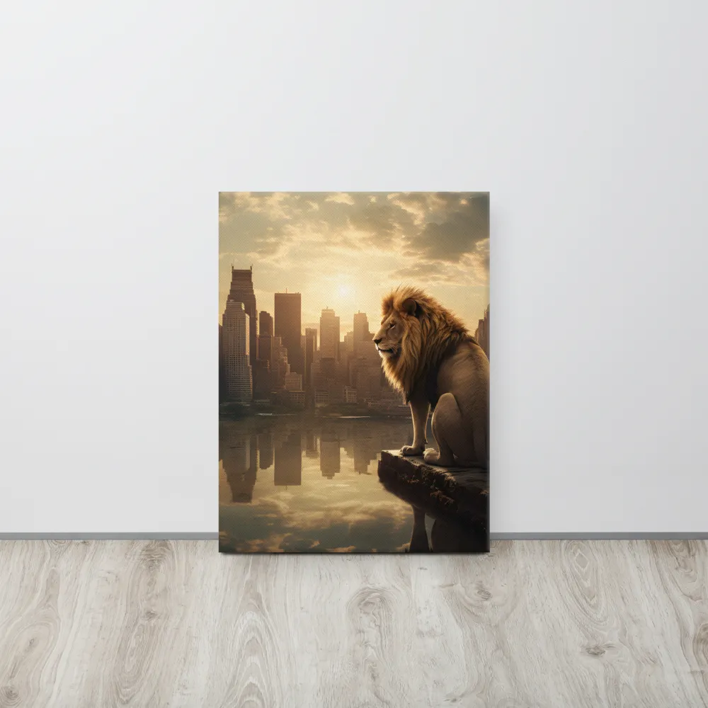 The Lion's Gaze Over the Urban Symphony