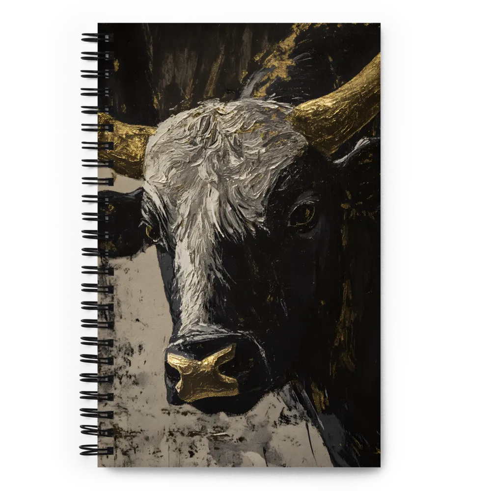 Majestic Bull: The Power in Black and Gold | Spiral Notebook