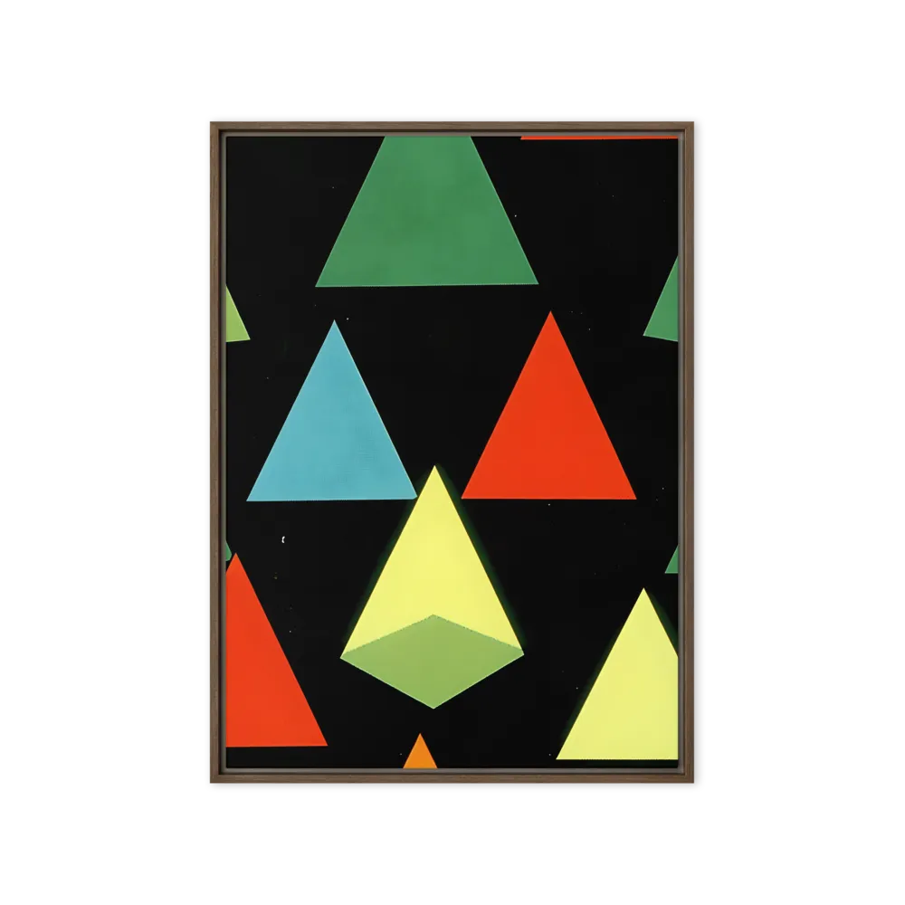 Geometric Harmony in Color | Canvas with Brown Frame | 20″×28″