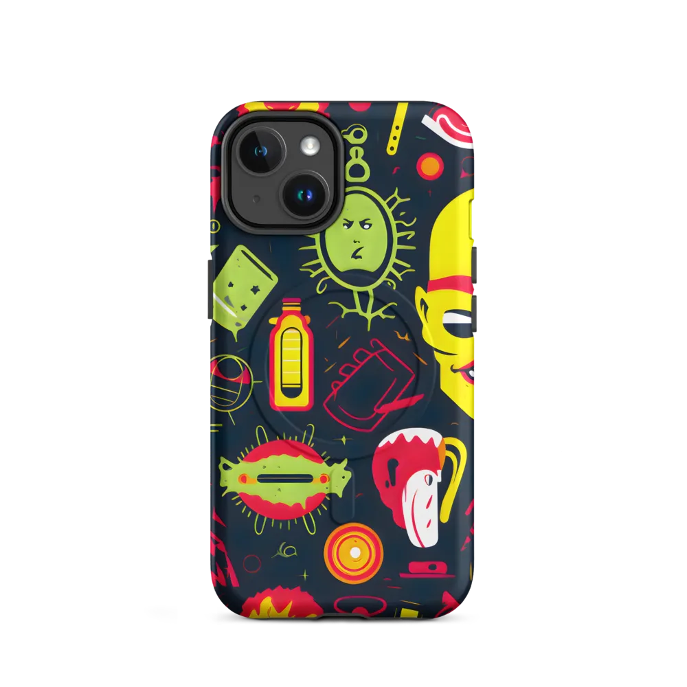Neon Revelry: A Quirky Exploration of Modern Pop Art | Phone Case |  14 | MagSafe® Tough Case | Matte