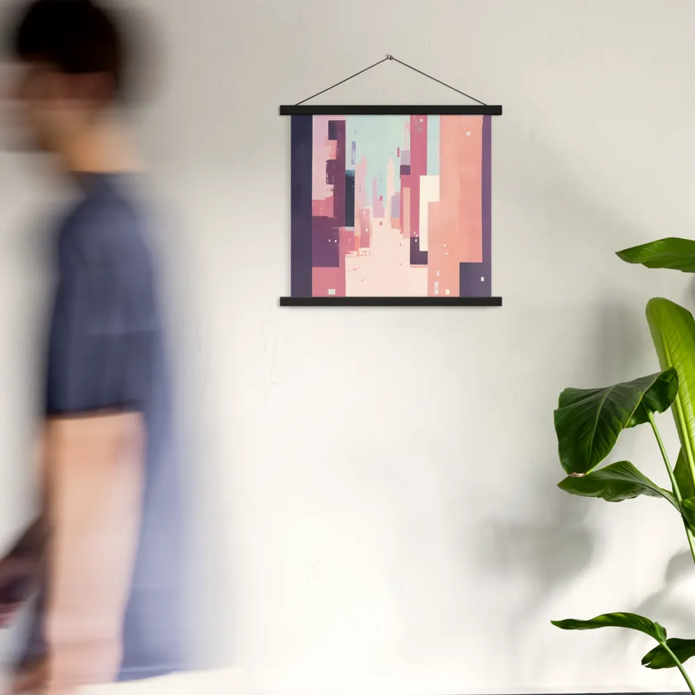 Tranquil Cityscape | Poster With Black Wood Hanger | 18″×18″