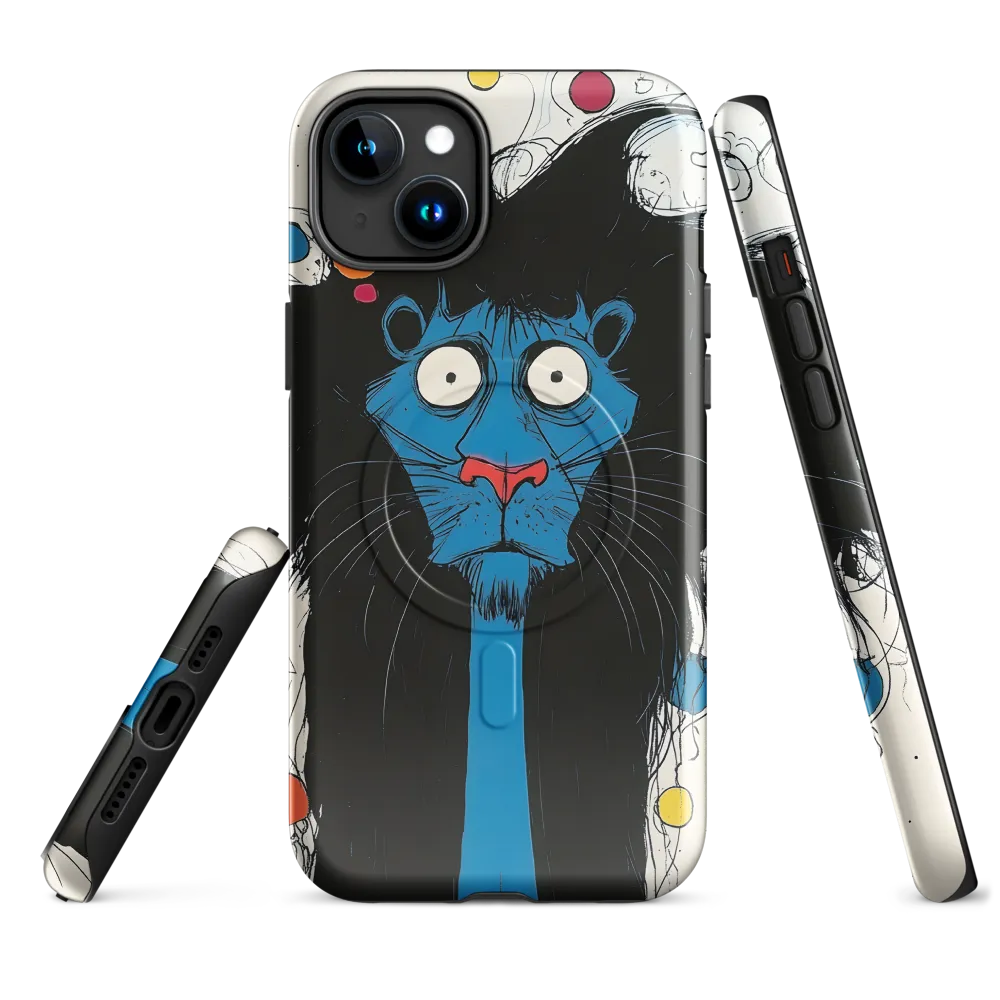 Whimsical Blue Lion